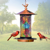 XDW-GIFTS 2020 Newest Solar Wild Bird Feeder Hanging for Garden Yard Outside Decoration, Waterproof Mosaic Lantern Design Feeder for Birds, Solar Bird Feeder as Gift Ideas for Bird Lovers (13 Inches)