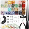 IRmm Ring Making Kit, 1670Pcs Jewelry Making Kit with 28 Colors Crystal Gemstone Chip Beads, Jewelry Wire, Pliers and Other Jewelry Ring Making Supplies