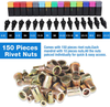 16”Hand Rivet Nut Tool, Professional Rivet Nut Setter Kit with 15PCS Metric & Inch Mandrels,150PCS Rivet Nuts, Sturdy Plastic Case