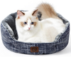 EHEYCIGA Dog Beds for Indoor Small Dogs or Cats 20 Inches Round Flannel Fabric with Anti-Slip Oxford Bottom, Machine Washable Cat Bed for All Seasons