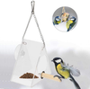 Acrylic Birdhouse Feeder-Acrylic Bird Food Box Suction Cup Outdoor Triangle Bird Feeder Anti‑Spray Hanging