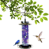 Sun-Ray 811015 Amethyst Mosaic Solar Lighted Bird Feeder Hanging Lantern - Multicolor/Violet/Purple/Blue