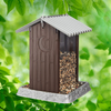 North States Village Collection Hopper Style Outhouse Birdfeeder: Easy Fill and Clean. Squirrel Proof Hanging Cable included. Large, 4.25 pound Seed Capacity (8.13 x 8.13 x 11, Brown)