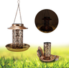 YIHEXUANkeji Solar Bird-Feeder for Outside Hanging Outdoor - Solar Powered Garden Lantern Light Bird-House Wild Hanging Birdfeeder Waterproof Unique Retro Mosaic Copper Bird Feeder