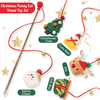 IPRAVOCI Christmas Cat Wand Toy - Interactive Cat Toy with Bell for Small Meidum Large Cats - Cat Catcher Teaser Toys Fun Exerciser Playing Indoor (Christmas Tree, Gift Box, Santa Claus, elk, Bells)