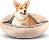 GASUR Cozy Cuddler Small Dog and Cat Bed, Round Donut Calming Anti-Anxiety Cave Hooded Blanket Pet Bed, Luxury Orthopedic Cushion Beds for Indoor Kitty or Puppy, Warmth and Machine Washable 26 inch
