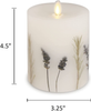 Luminara Realistic Artificial Moving Flame Pillar Candle with Lavender & Rosemary Inclusion - Moving Flame LED Battery Operated Lights - Remote Ready - Remote Sold Separately - 3.25" x 4.5"