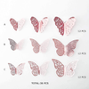 pinkblume Rose Gold Butterfly Decorations Stickers 3D Butterfies Wall Decor DIY Home Decorations Removable Wall Decals Murals for Home Living Room Babys Bedroom Showcase Nursery Art Decor (36PCS)