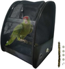 YELL Bird Cage Breathable Carrier Backpack, Lightweight Bird Carrier, PU Polyester Mesh with Bird Perch Parakeet Parrot Stand Natural Wood,Foldable Lightweight Outdoor Travel Multi Purpose Pet Bag