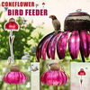 XLAIQ Garden Bird Feeder Petals Coneflower Feeder Gazebo Hummingbird Feeder (Color : Orange, Size : One Size)