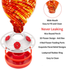 ShinyArt Hummingbird Feeder for Outdoors, Hand Blown Glass, 38 Ounces, Red Clouds, Including Ant Moat, S Hook, Hemp Rope, Brush, Cleaning Rag and Service Card