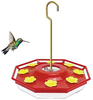 SUQ I OME Oriole Bird Feeder, 3 Types Food, Orange Halves Fruit, Drinking Nectar and Grape Jelly Hummingbird Feeders, Outdoor Metal Hanging Adjustable Dome Proof Squirrel and Larger Birds Baffle