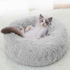 Donut Cat Bed,Suitable for Cats Or Puppies,Fall/Winter,Indoor Sleeping, Comfortable Kittens, Teddy Kennel,Outer Cover Can Zips Off,Removable and Washable, Easy to Clean(M（23.6“ Dx7.9” H),Light Grey