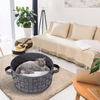 Cat Beds for Indoor Cats, Felt Cat Bed Detachable Cat House with Removable Cozy Cushion Sleeping Pet Bed for Indoor Cats or Small Dogs (Grey)