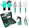 PARANNIC Gardening Tool Set - 7 PCS Heavy Duty Stainless Steel Gardening Tools with Garden Gloves and Organizer Tote Bag for Men Women Kids