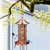 Generic Large Capacity Copper Metal Bird Feeder - Decorative Hanging Bird Feeder with Triple Feeding Tubes. Cardinal Bird Feeder for Large and Small Birds.