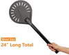 Pizza Turning Peel 9-inch, Metal Pizza Peel with Detachable Aluminum Handle Perforated Pizza Paddle, 39-Inch Long, Round Pizza Peel for Baking Homemade Pizza