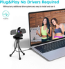 2K HD Webcam,JYH Webcam with Microphone,Computer Camera with Cover Plug and Play USB Web Cam for Zoom Skype Facetime Teams Conferencing Streaming Gaming and Video Calling