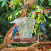 Window Bird Feeder Automatically Refill Food Bird House with Clind Roof, Two-Way Use for Wild Bird Watching