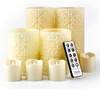 Furora LIGHTING LED Flameless Candles with Remote Control, Set of 8, Real Wax Battery Operated Pillars and Votives LED Candles with Flickering Flame and Timer Featured - Ivory Rome Collection