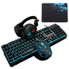 104 Keys Gaming Keyboard Waterproof Design USB Wired Multimedia RGB Backlit and LED Gaming Headphone and 3200DPI LED Gaming Mouse Sets with Mouse Pad
