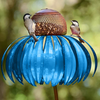 Shellee Blue Coneflower Bird Feeder,Hummingbird Feeder,Sensation Bird Feeders, Rust Resistant Metal Birdfeeder with Stand,Outdoor Beautiful Flower Garden Stakes Art Decorative Detachable