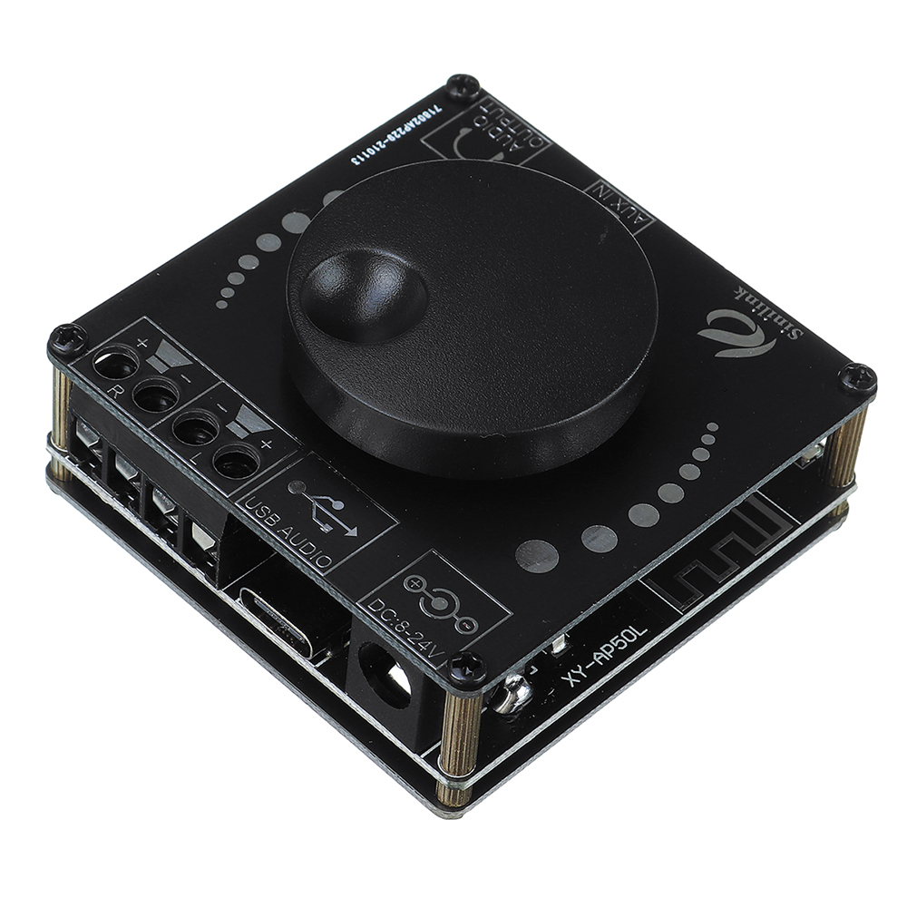XY-AP50L 50WX2 Mini Bluetooth 5.0 Wireless Audio Power Digital Amplifier Board Stereo Amp 3.5MM AUX USB APP
