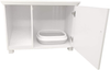 Roomfitters Cat Washroom Storage Bench Cat Litter Box Enclosure Furniture, White