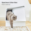 PETKIT Cat Litter Box, White Villa Semi-Enclosed Cat Litter Box with Litter Scoop, Low Entry, LED Light, Ventilated Litter Box for Cats Lighter Than 18lbs