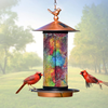 XDW-GIFTS 2020 Newest Solar Wild Bird Feeder Hanging for Garden Yard Outside Decoration, Waterproof Mosaic Lantern Design Feeder for Birds, Solar Bird Feeder as Gift Ideas for Bird Lovers (13 Inches)