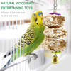 Small Bird Swing Toys, 8 Pieces Parrots Chewing Natural Wood and Rope Bungee Bird Toy for Anchovies, Parakeets, Cockatiel, Conure, Mynah, Macow and Other Small Birds