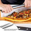 LEWINGO Aluminum Metal Pizza Peel 12 inch x 14 inch, Large Pizza Paddle with Foldable Wood Handle and 14 Inch Pizza Cutter Rocker for Gifting, Easy Storage Pizza Spatula Paddle for Homemade Baking