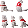 Vikedi Cat Christmas Costume, Adjustable Pet Cat Santa Clothes Cloak with Bells, Puppy and Cat Xmas Claus Costumes Apparel Party Clothing Cape for Small Dogs and Cats Cosplay (Red)