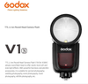 Godox V1-N 76Ws 2.4G TTL On-Camera Round Head Camera Flash Speedlight Compatible for Nikon Camera,1/8000 HSS, 480 Full Power Shots, 1.5 sec. Recycle Time,Rechargeable 2600mAh Li-ion Battery