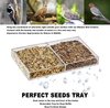 Window Bird Feeders for Outside-Window Bird Feeder with Strong Suction Cups & Artificial Grass-Removable Seed Tray, Drainage Holes, Easy to Clean (Rectangle)