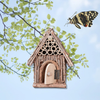 kathson Wooden Insect Hotel Hanging Bee House Outdoor Butterfly House Insects Habitat Mason Bees Hive for Butterfly Ladybirds Leaf Cutter Lacewings Beneficial Bug Decorative Fall Winter