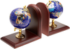 Unique Art 7-Inch Tall Pair of Blue Lapis Ocean Gemstone World Globe Bookends