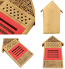 PINVNBY Insect House Natural Wooden Bee Hotel Butterfly Habitat for Gardens Ladybugs(Ladybirds), lacewings, Butterfly, Mason Bees, Solitary, Leaf Cutter & Many Other Beneficial Insects