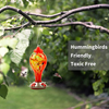 Hummingbird Feeder for Outdoors, Fireworks Glass Bird Feeder with Color Hand Blown Glass, Large Capacity Leakproof Rustproof Hanging Bird Feeder for Garden Yard Decoration, Include S Hook & Rope