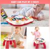 Dahuniu Baby Toys 6 to 12 Months, Learning Musical Table, Activity Table for 1 2 3 Years Old, 11.8 x 11.8 x 12.2 inches ( Red )