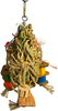 Birds LOVE Seagrass Foraging Pouch Toy w Wood Toys on Natural Rope, Forage Hanging Chewing Fun for Conures Cockatoos Cockatiels Macaw Cockatoo Grey Amazon