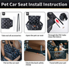 SWIHELP Pet Car Booster Seat Travel Carrier Cage, Oxford Breathable Folding Soft Washable Travel Bags for Dogs Cats or Other Small Pet