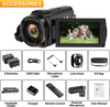 Video Camera 4K Camcorder, UHD 48MP Video Camera for YouTube Vlogging with Mic/Remote/Touch Screen, IR Night Version 16X Digital Zoom Video Recorder Camcorder with 2 Batteries (UHD 4K)