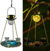Solar Bird Feeder for Outside with Light, Bird Feeder Hanging for Outdoor Decoration Hummingbird Feeders for Outdoors Garden Decor Solar Garden Lights