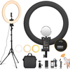 Travor 18" LED Ring Light with Light Stand and Phone Holder Kit, Dimmable 3200K/5500K Selfie Light Ring with Filter, Remote, Carrying Bag for Camera, Smartphone, YouTube, Makeup, TikTok Video Shooting