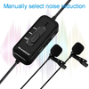 MAMEN KM-D2 Pro Wired Microphone Clip-On Lavalier Microphone Noise Reduction Omni-Directional Dual Mics for Smart Phone Camera Recording