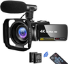 Video Camera Camcorder 4K 30MP Digital Camcorder Camera with Microphone Ultra HD Vlogging Camera with Remote Control,3 In Touch Screen