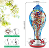 healthylife,Hummingbird Feeders for Outdoors,Large 40 oz,Hand Blown Glass Humming Bird Feeder Hanging,More Attractive Never Fade&Leak Bird Feeder Clean&Fill Easily with Ant Moat,Blue