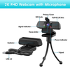 2K HD Webcam,JYH Webcam with Microphone,Computer Camera with Cover Plug and Play USB Web Cam for Zoom Skype Facetime Teams Conferencing Streaming Gaming and Video Calling