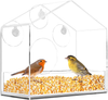 Window Bird Feeder, Translucent Window Bird Feeder, Attaches to Any Window, Giving You a Perfect Bird Watching View, Outdoor Birdfeeder Removable Seed Tray, Drain Holes, Super Strong Suction Cups
